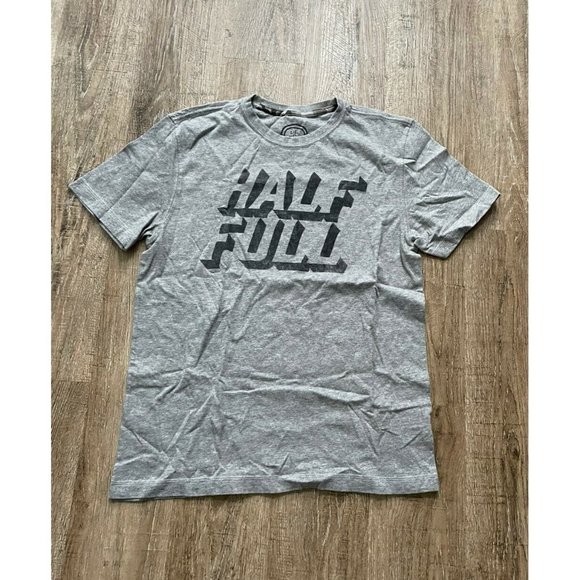 Life is Good Mens Half Full Short Sleeve Tee Shirt Heather Gray Sz Small - Picture 1 of 3